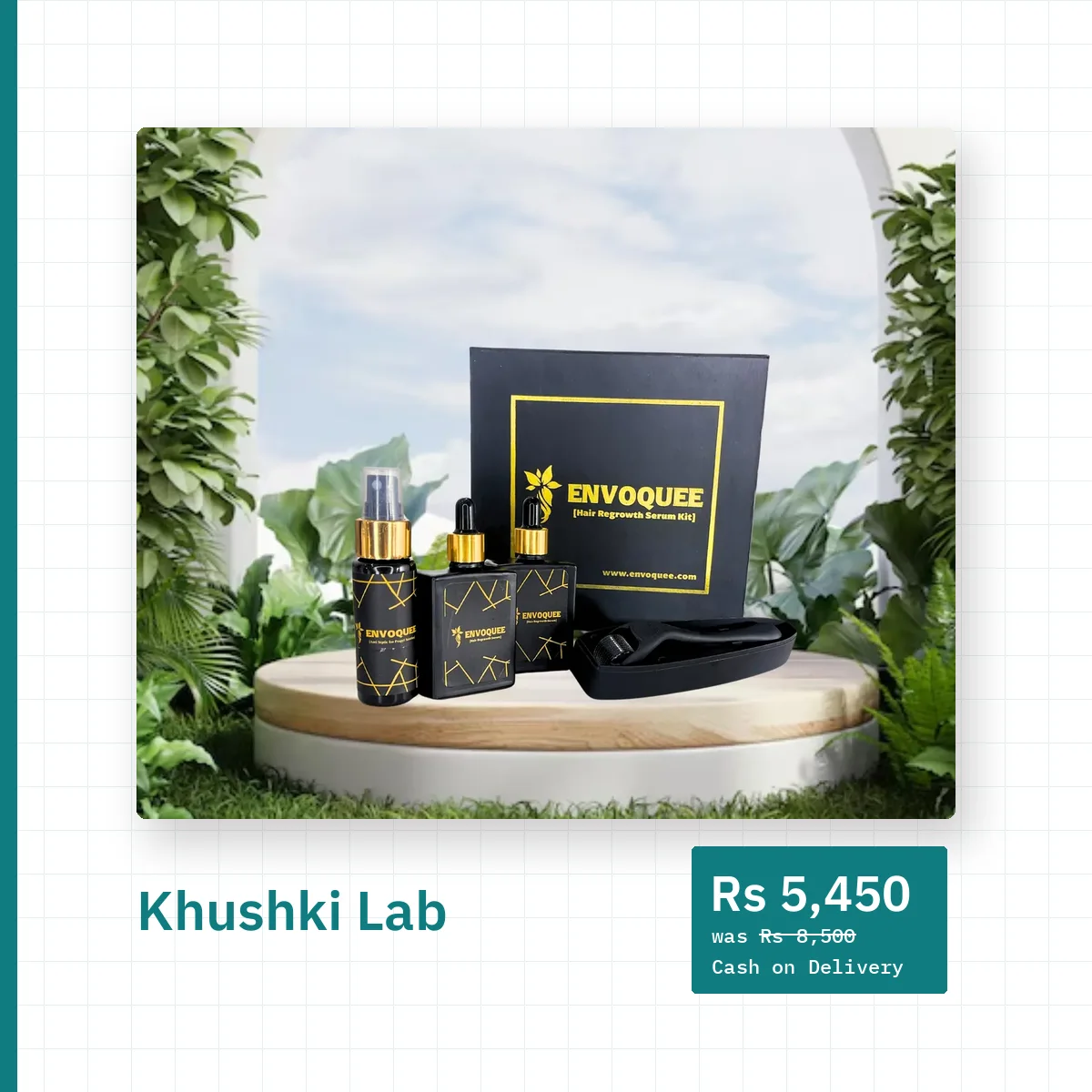 Khushki Lab: Hair Regrowth Serum Kit with hair serum, Anti Septic prep spray and 540-needle derma roller, Rs 5,450 with cash on delivery